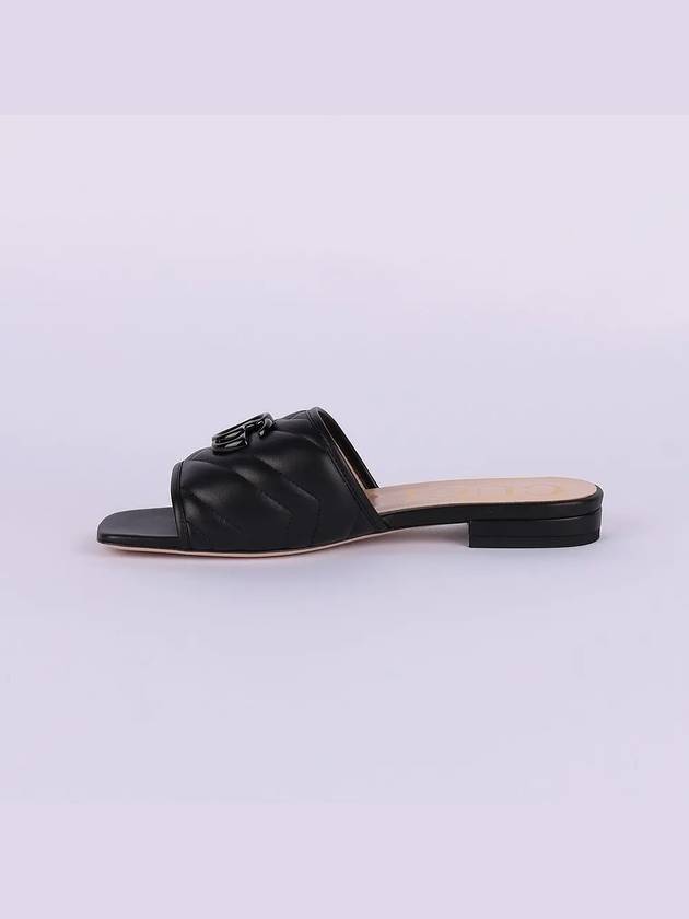 Double G Leather Slide Slippers Black - GUCCI - BALAAN 4