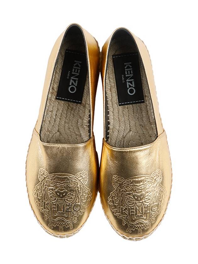 Embossed Metallic Espadrilles Gold - KENZO - BALAAN 3