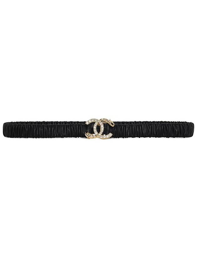 Black CC Crystal Half Belt AA8829 - CHANEL - BALAAN 1