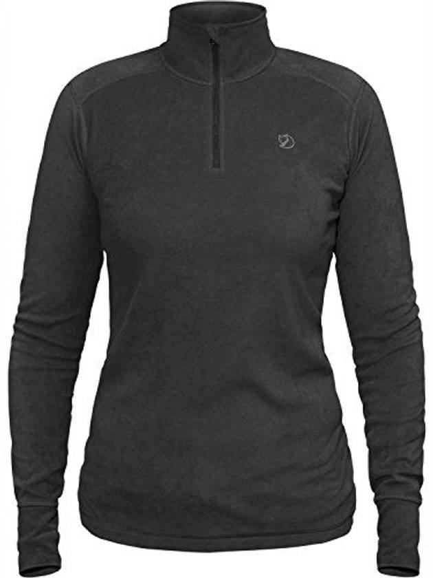 Women's Half Zip Long Sleeve T-Shirt Dark Grey - FJALL RAVEN - BALAAN 2