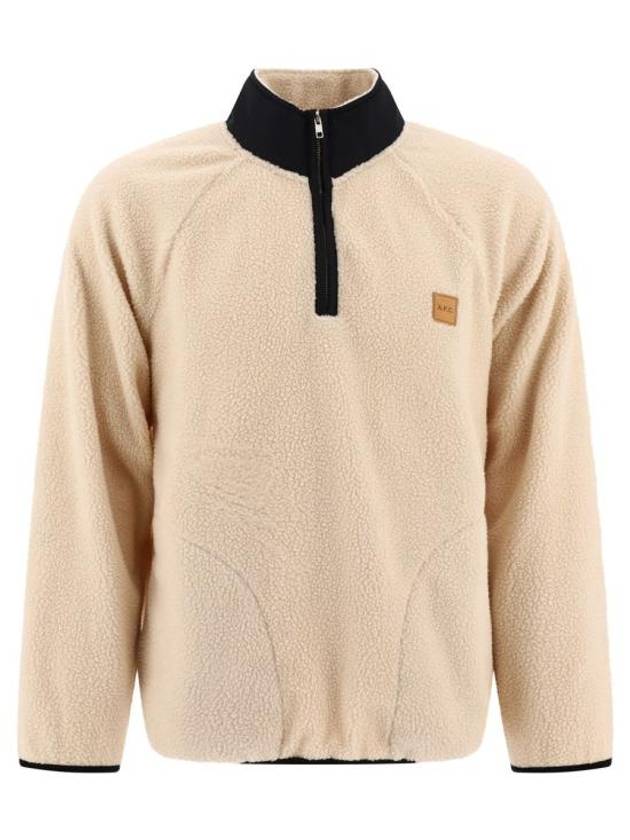 Logo Applique Fleece Sweatshirt Beige - A.P.C. - BALAAN 2