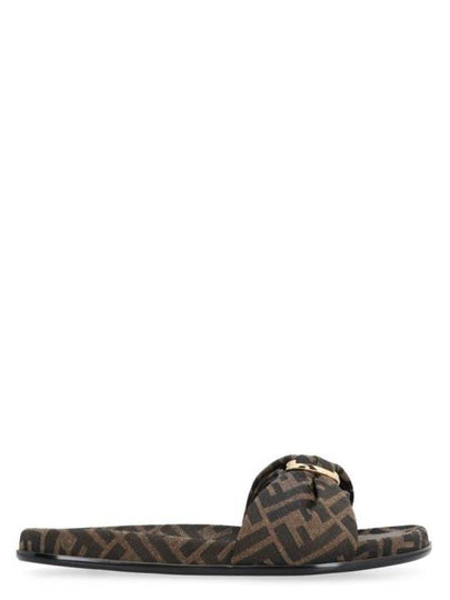 Feel FF Jacquard Slippers Brown - FENDI - BALAAN 2