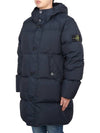 Men's Wappen Patch Crinkle Wraps Long Padding Navy - STONE ISLAND - BALAAN 4