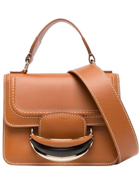 Catty Small Leather Tote Bag Brown - CHLOE - BALAAN 1