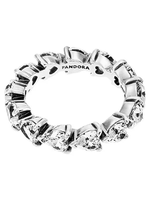 Row Of Hearts Eternity Ring Silver - PANDORA - BALAAN 4