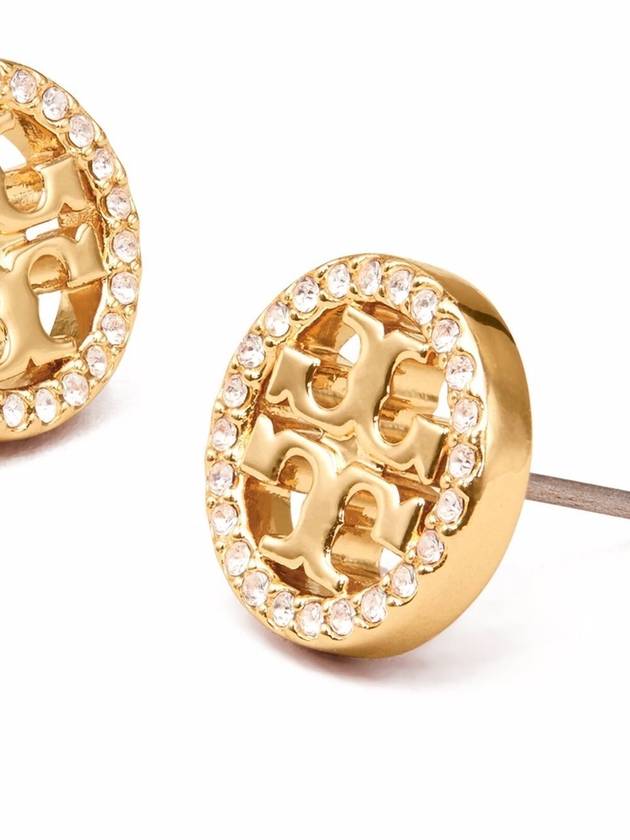 Miller Crystal Stud Earrings Gold - TORY BURCH - BALAAN 3