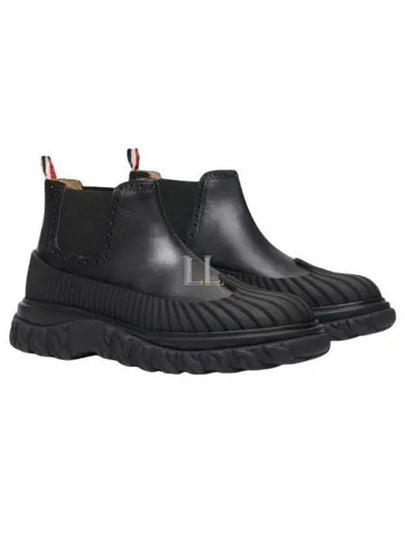 Mid Top Calf Leather Chelsea Boots Black - THOM BROWNE - BALAAN 2