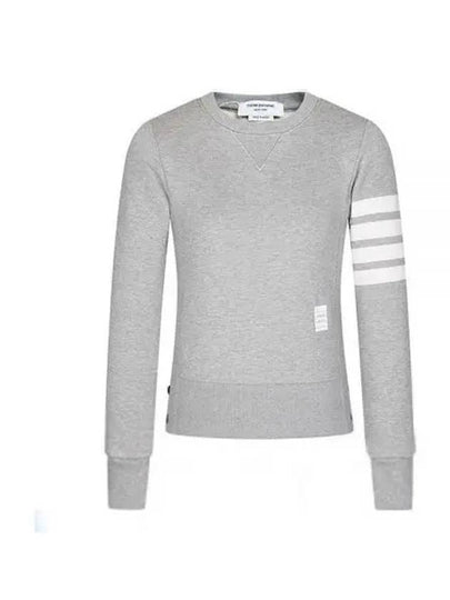 Engineered 4 Bar Stripe Loopback Jersey Knit Crewneck Sweatshirt Light Grey - THOM BROWNE - BALAAN 2