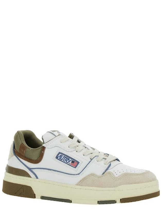 White Low Top Sneakers With Green Details And Logo Patch In Leather And Suede Man - AUTRY - BALAAN 2