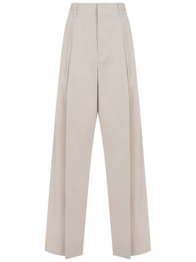 Cotton Silk Wide Leg Slacks Beige - BOTTEGA VENETA - BALAAN 2