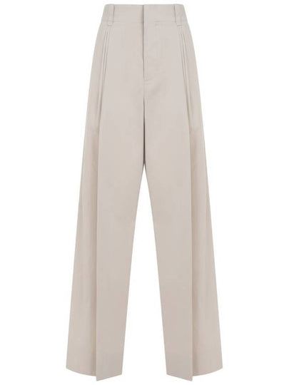 Cotton Silk Wide Leg Slacks Beige - BOTTEGA VENETA - BALAAN 2