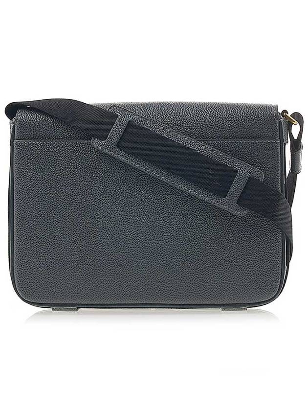 Tonal Strap Leather Reporter Bag Dark Gray MAG143B - THOM BROWNE - BALAAN 3