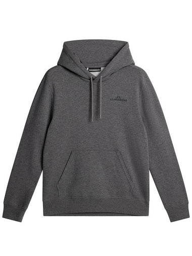 Men's Alpha Hoodie Dark Grey Melange - J.LINDEBERG - BALAAN 1