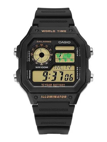 AE 1200WH 1BVDF 1B Digital Square Sports World Time Men s Urethane Watch - CASIO - BALAAN 1