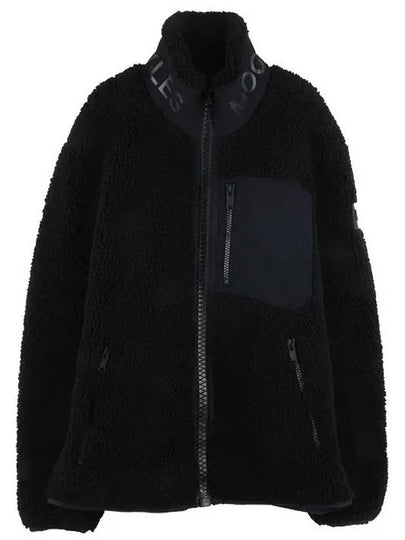 Men's Sagrek Shearling Fleece Zip-Up Jacket Black - MOOSE KNUCKLES - BALAAN 2