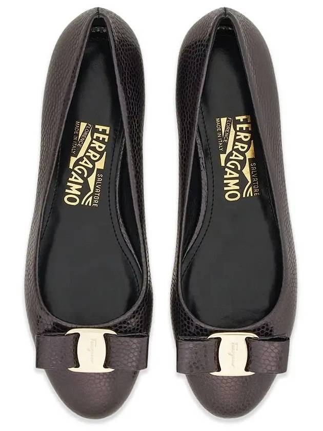 Barina Ballerina Flat Brown - SALVATORE FERRAGAMO - BALAAN 3