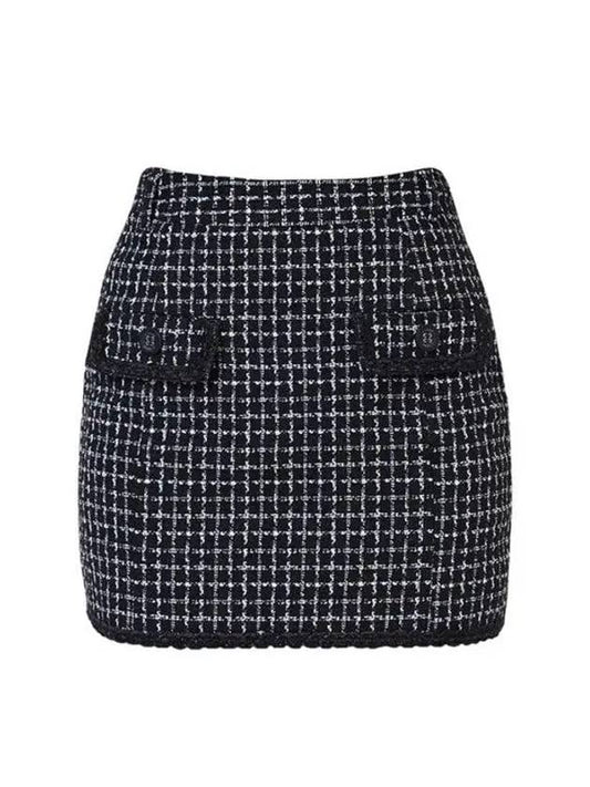 Double tweed H line Skirt Black - J JANE - BALAAN 2