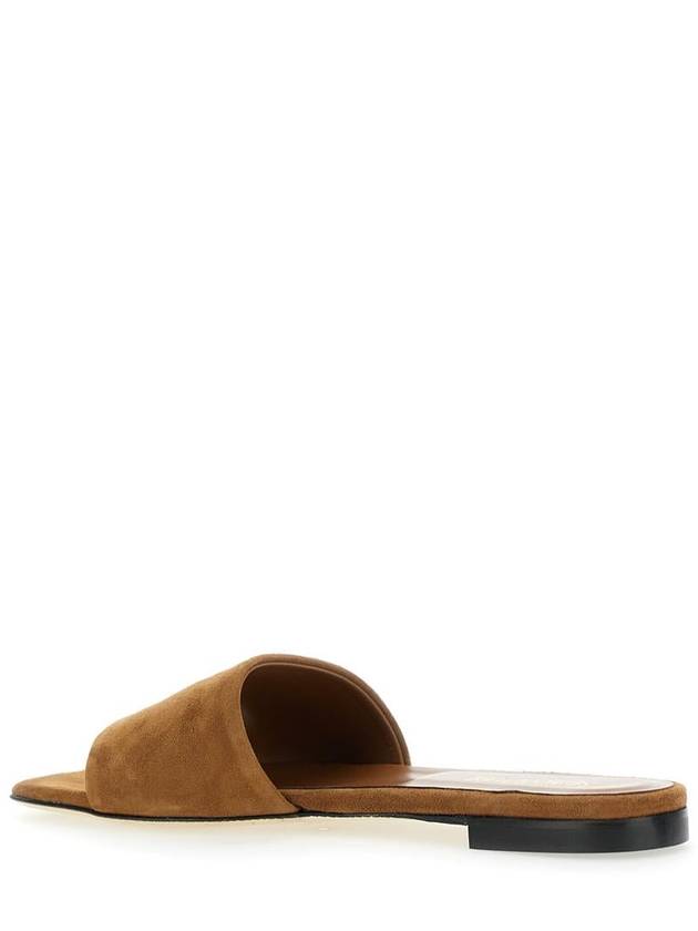 Brown Slide Sandals In Suede Woman - SEMI COUTURE - BALAAN 3