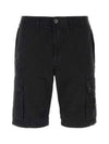 Logo Cotton Slim Cargo Shorts Navy - STONE ISLAND - BALAAN 2