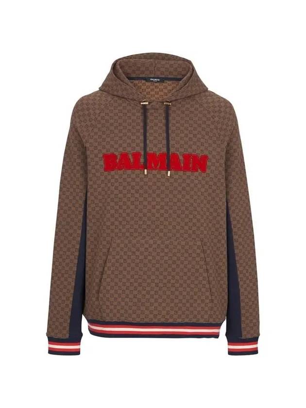 Logo Hoodie Brown BH0JT205BC53 - BALMAIN - BALAAN 1