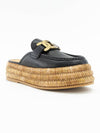 Kate Logo Leather Raffia Bloafer Black - TOD'S - BALAAN 3