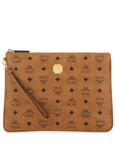 Logo Pattern Clutch Bag Brown - MCM - BALAAN 2