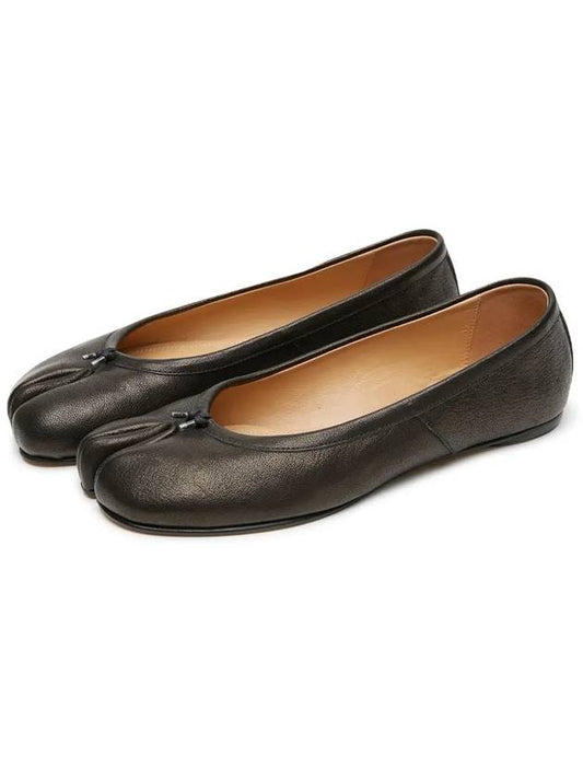 Tabi Leather Flat Shoes Black - MAISON MARGIELA - BALAAN 2