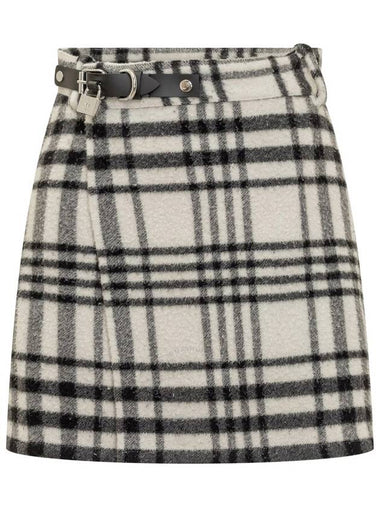 JW Anderson Padlock Detailed Checked Mini Skirt, Brand Size 10 (US Size 6) - JW ANDERSON - BALAAN 1