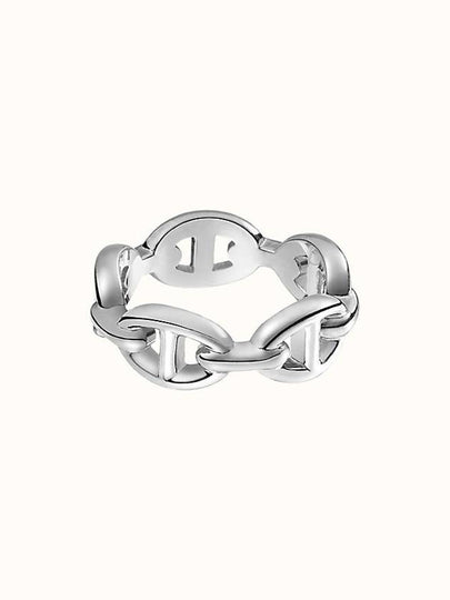 Small Chaine D'Ancre Enchainee Ring Silver - HERMES - BALAAN 2