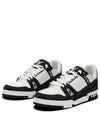 Men's LV Trainer Monogram Denim Low Top Sneakers Black White - LOUIS VUITTON - BALAAN 2