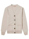 Wool Blend Cardigan Cold Beige - ACNE STUDIOS - BALAAN 2