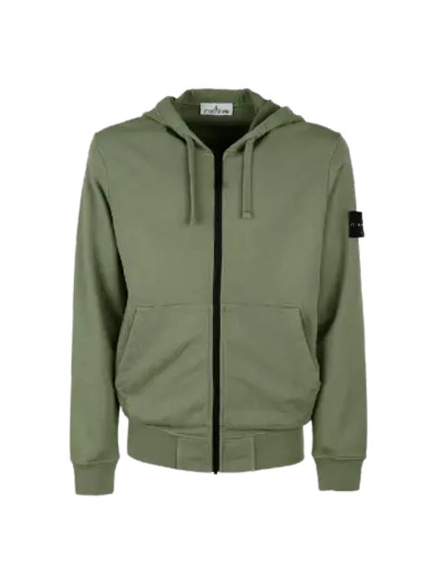 Wappen Patch Cotton Hooded Zip Up Sage - STONE ISLAND - BALAAN 3