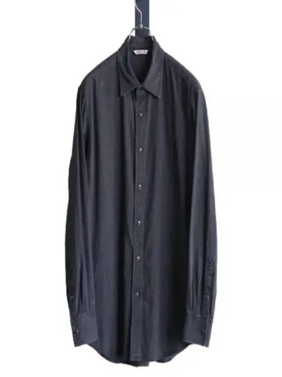 Selvage Super Light Denim Long Sleeve Shirt Washed Black - AURALEE - BALAAN 2