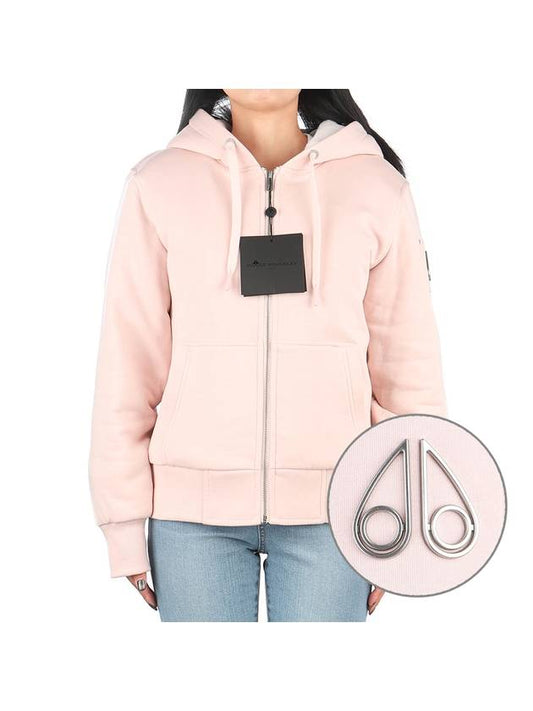 Classic Bunny 2 Zip Up Hoodie White Lining Dusty Rose - MOOSE KNUCKLES - BALAAN 1