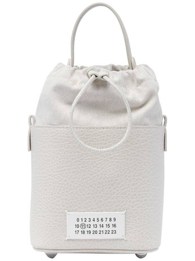 5AC Number Logo Texture Leather Bucket Bag Grey - MAISON MARGIELA - BALAAN 2