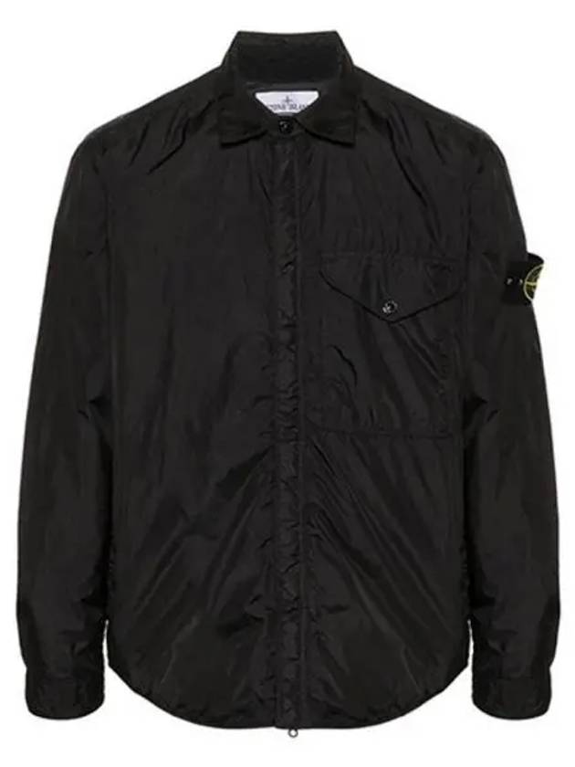 Logo Patch Zip Up Jacket Black - STONE ISLAND - BALAAN 2