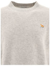 Baby Fox Patch Regular Knit Top Light Grey Melange - MAISON KITSUNE - BALAAN 4