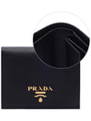 Saffiano Metal Logo Gold Fold Wallet Black - PRADA - BALAAN 3