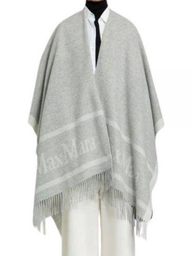 Hilde Logo Wool Cape Light Grey - MAX MARA - BALAAN 3