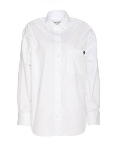 Chest Pocket Foxhead Patch Cotton Poplin Casual Shirt White - MAISON KITSUNE - BALAAN 2