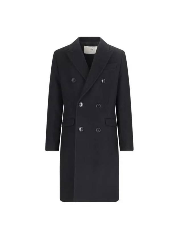 Wool Double Coat Black - AMI - BALAAN 2