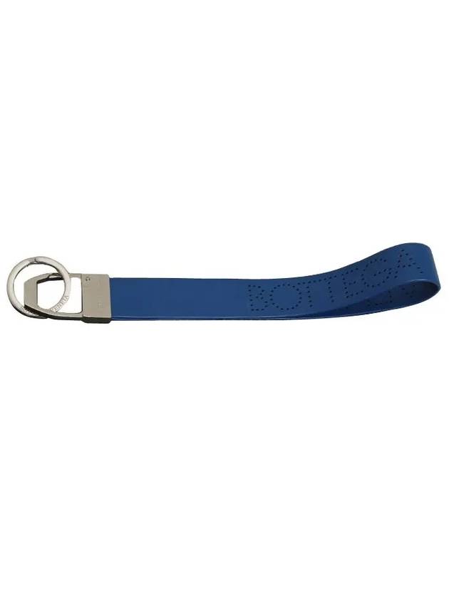 Lambskin Logo Strap Key Holder Blue - BOTTEGA VENETA - BALAAN 2