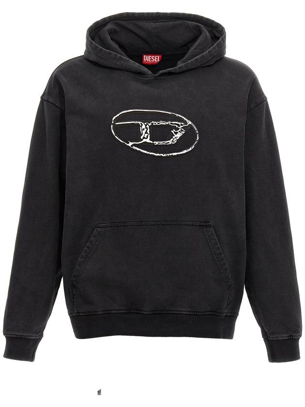 S-Boxt Logo Print Cotton Hoodie Black - DIESEL - BALAAN 2