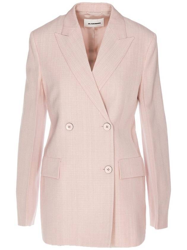 Women's Double Breasted Tailored Jacket Pink - JIL SANDER - BALAAN 1