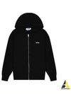 Micro Logo Cotton Zip Up Hoodie Black - MSGM - BALAAN 2