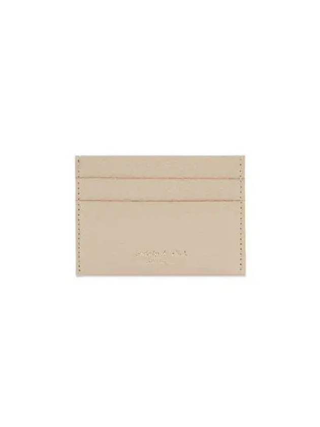 Logo Stamp Grained Leather Card Holder Cream - SPORTY & RICH - BALAAN 2