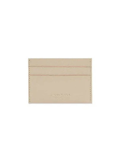 Logo Stamp Grained Leather Card Holder Cream - SPORTY & RICH - BALAAN 2