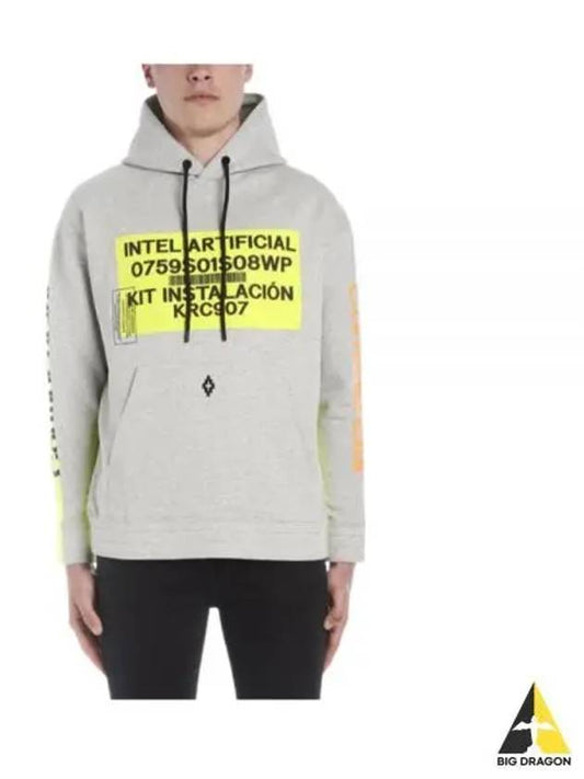 CMBB056 Two tone hooded sweatshirt gray fluorescent yellow CMBB056S19630045 0688 - MARCELO BURLON - BALAAN 2