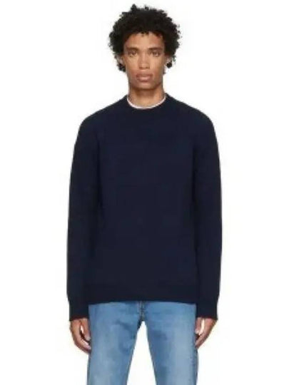 Pierre Lambswool Crew Knit Top Dark Navy Blue - A.P.C. - BALAAN 2