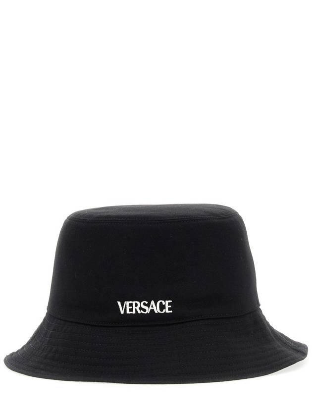 logo bucket hat black - VERSACE - BALAAN 3